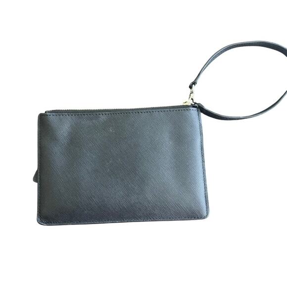 KATE SPADE Black Leather Wristlet Gold Hardware - Picture 10 of 15